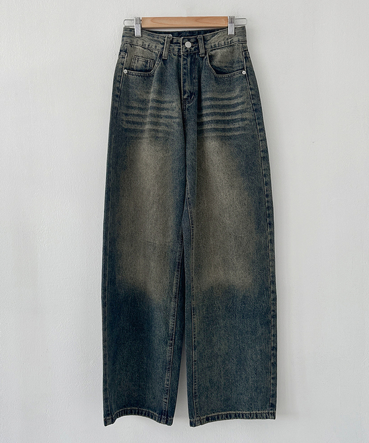 ハイウエストウォッシュドデニムパンツ
