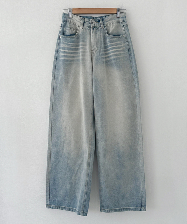 ハイウエストウォッシュドデニムパンツ