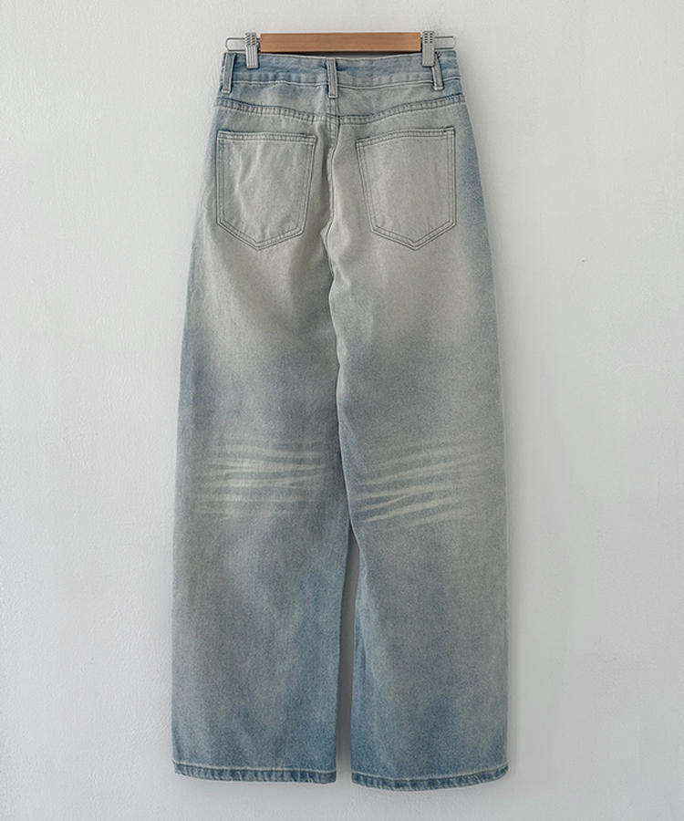 ハイウエストウォッシュドデニムパンツ