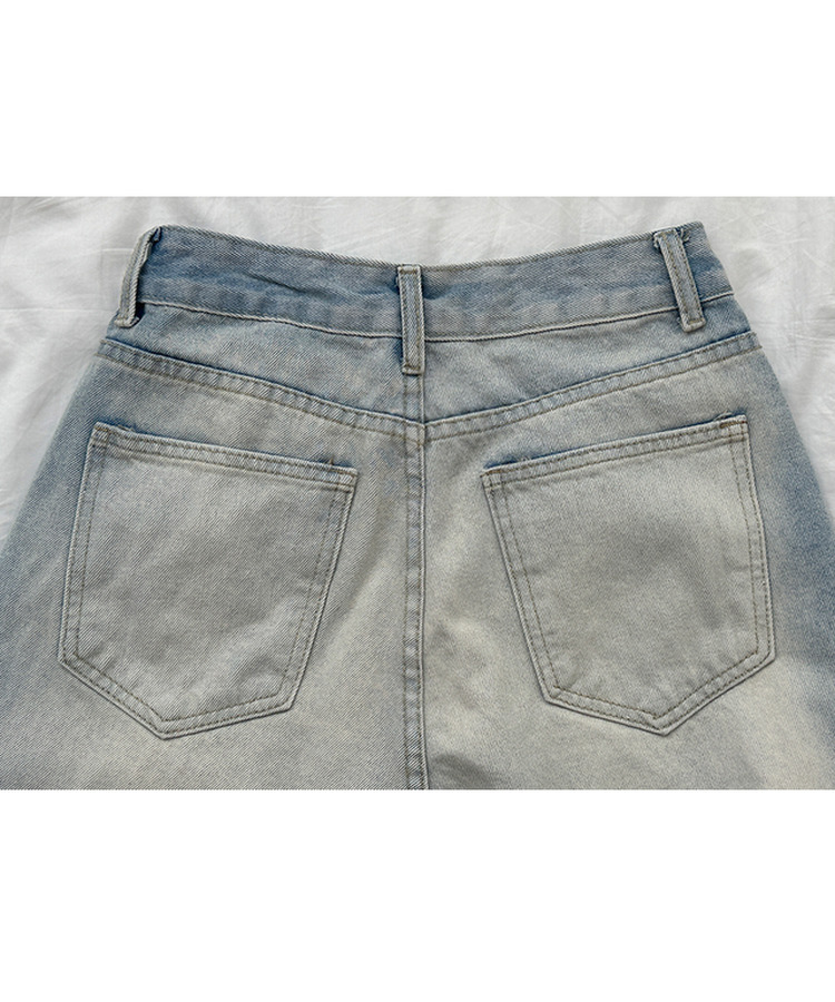 ハイウエストウォッシュドデニムパンツ