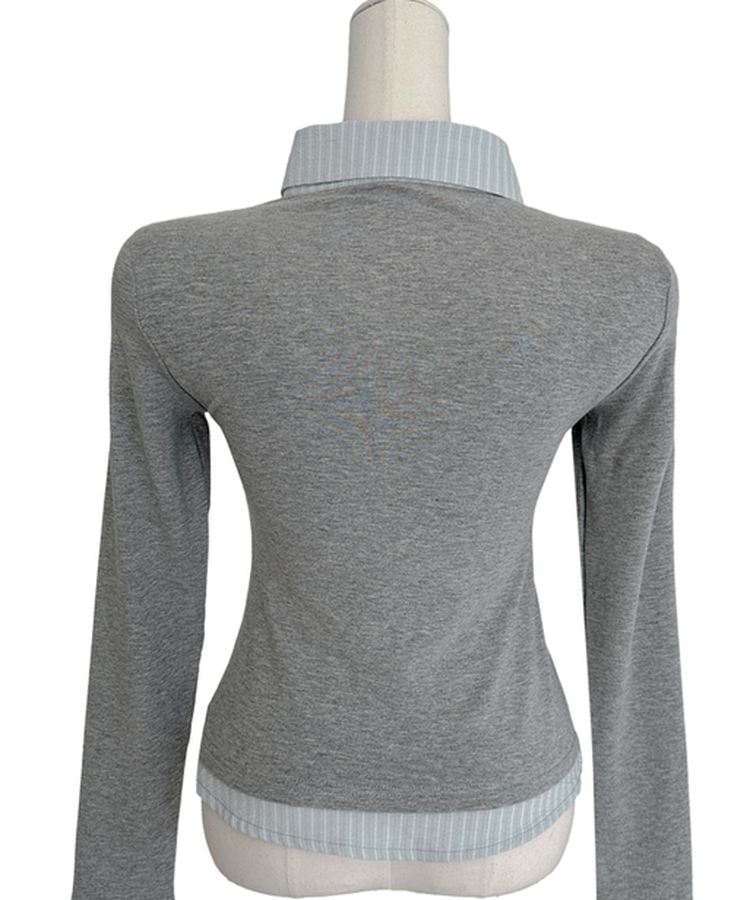 ドレープシャツレイヤード長袖Tシャツ