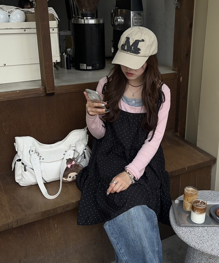 スタッズレザークロスバッグ IVORY
