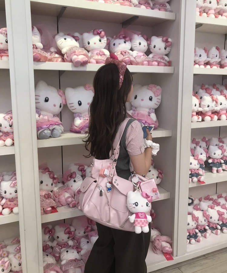 スタッズレザークロスバッグ PINK