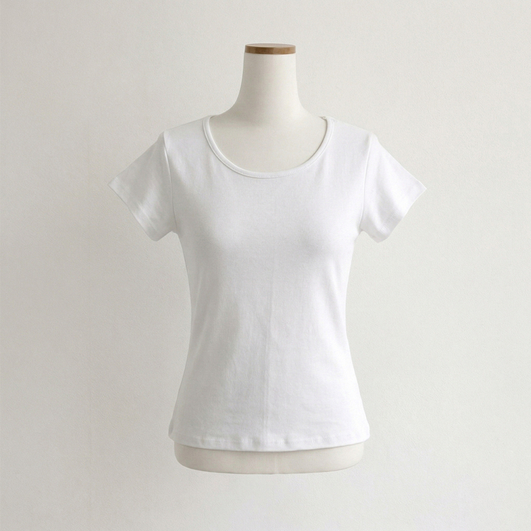 [여름필수/살빠진핏!] 쫀~득한 소재감의, 모찌 라운드 무지 봄 여름 세미 크롭 반팔 티셔츠 베이직 반팔티 허리잘록 상의 5color