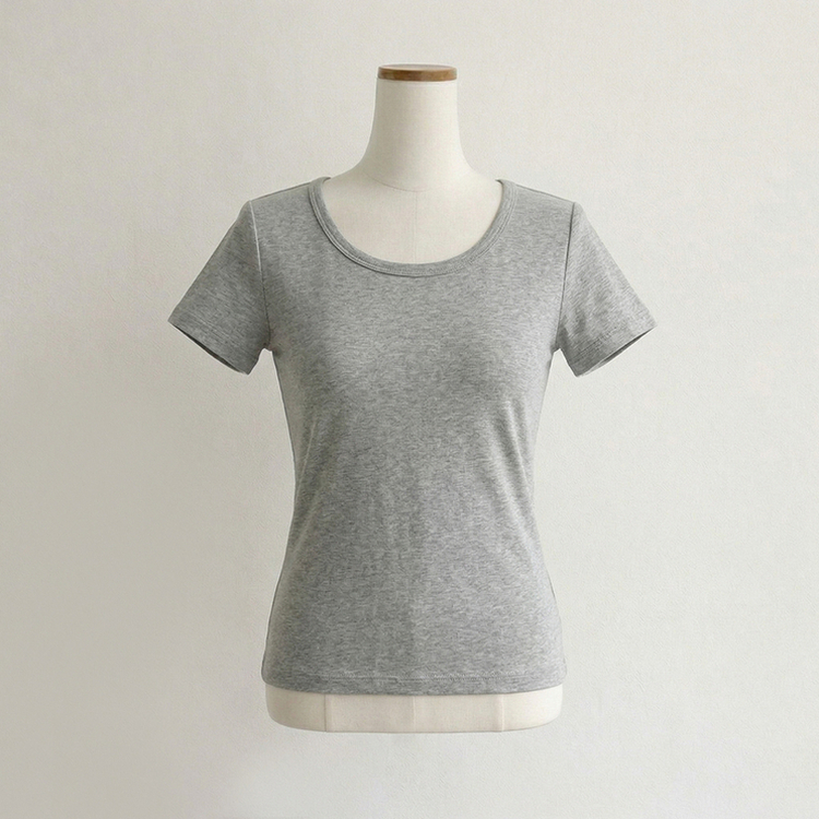 [여름필수/살빠진핏!] 쫀~득한 소재감의, 모찌 라운드 무지 봄 여름 세미 크롭 반팔 티셔츠 베이직 반팔티 허리잘록 상의 5color