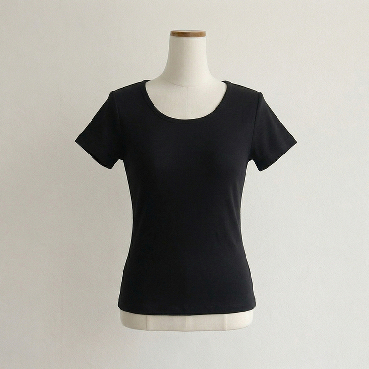 [여름필수/살빠진핏!] 쫀~득한 소재감의, 모찌 라운드 무지 봄 여름 세미 크롭 반팔 티셔츠 베이직 반팔티 허리잘록 상의 5color