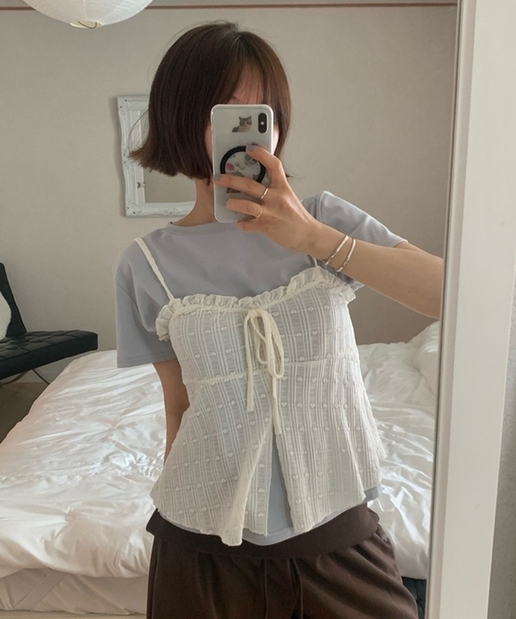 ベーシックコットンラウンド半袖Tシャツ(5color) SKY BLUE