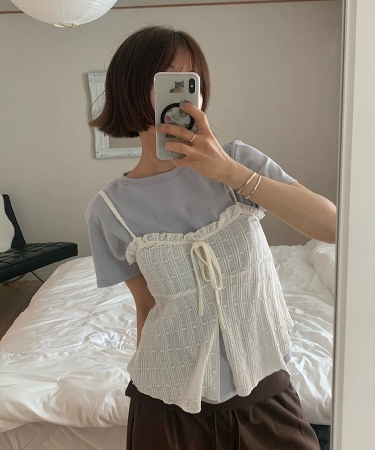 ベーシックコットンラウンド半袖Tシャツ(5color) SKY BLUE