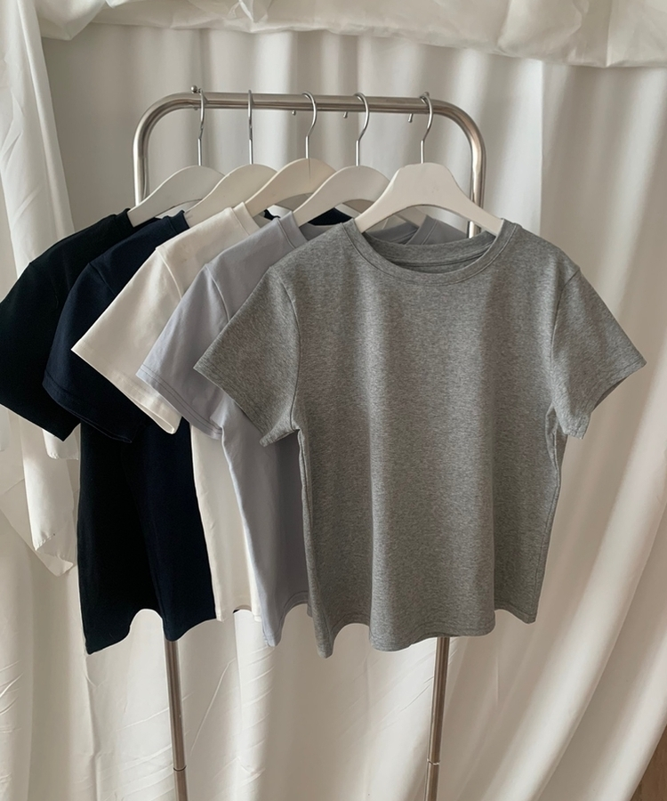ベーシックコットンラウンド半袖Tシャツ(5color)