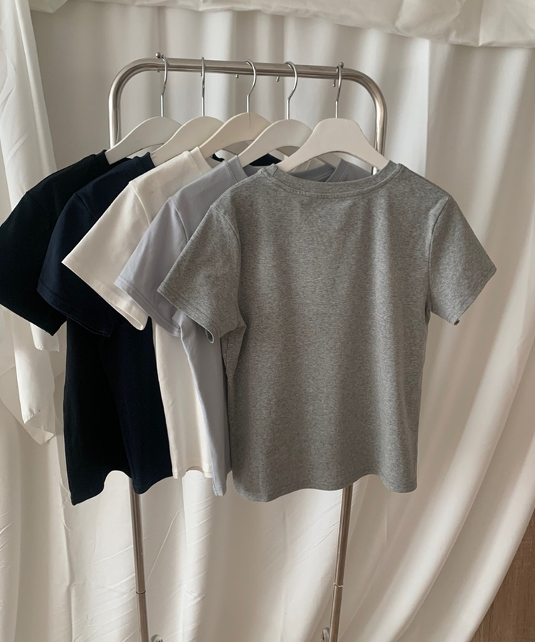 ベーシックコットンラウンド半袖Tシャツ(5color)