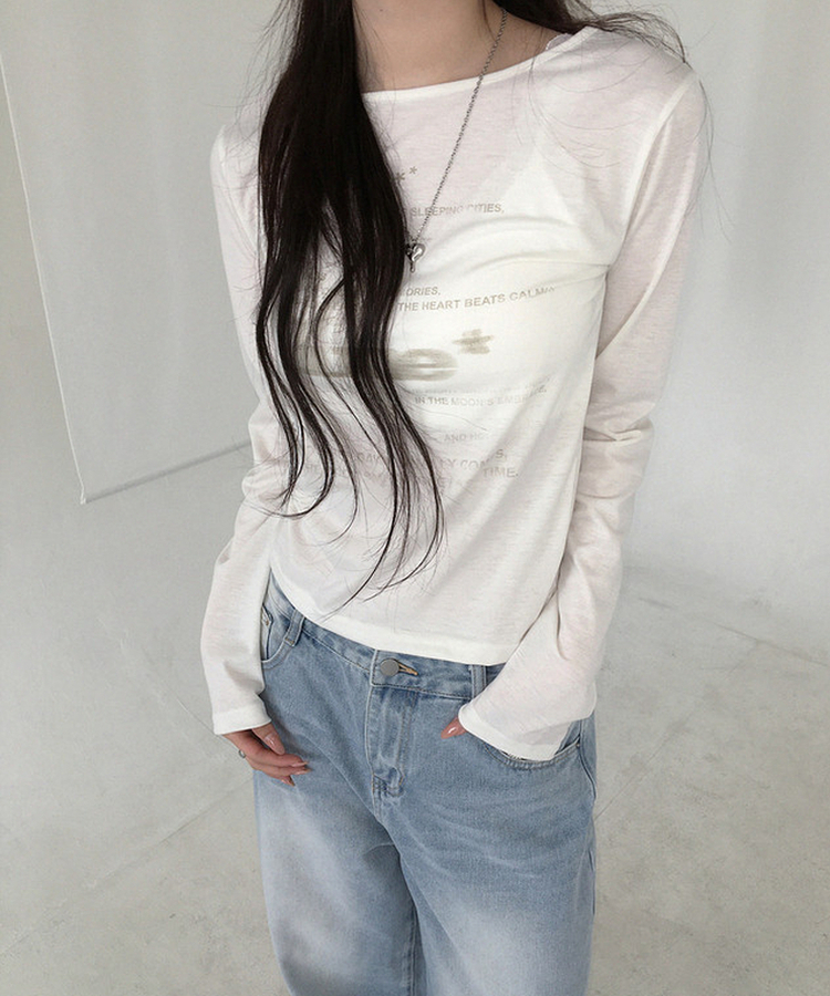 レタリングプリントソフトトップス WHITE
