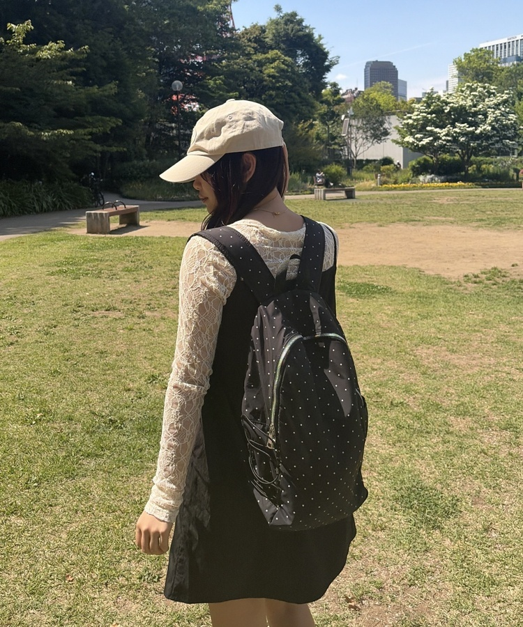 도트 보부상 백팩 블랙