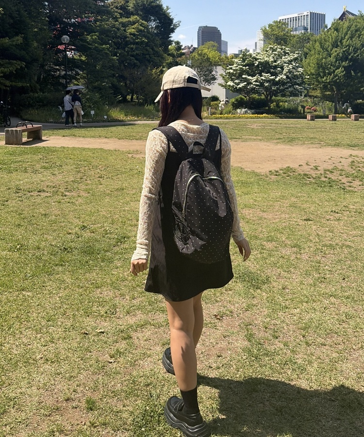 도트 보부상 백팩 블랙