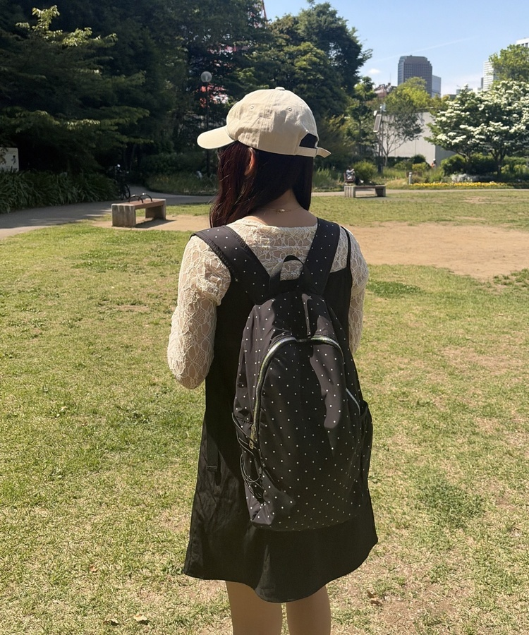 도트 보부상 백팩 블랙