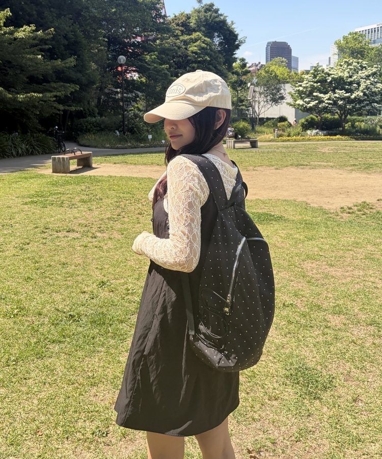 도트 보부상 백팩 블랙