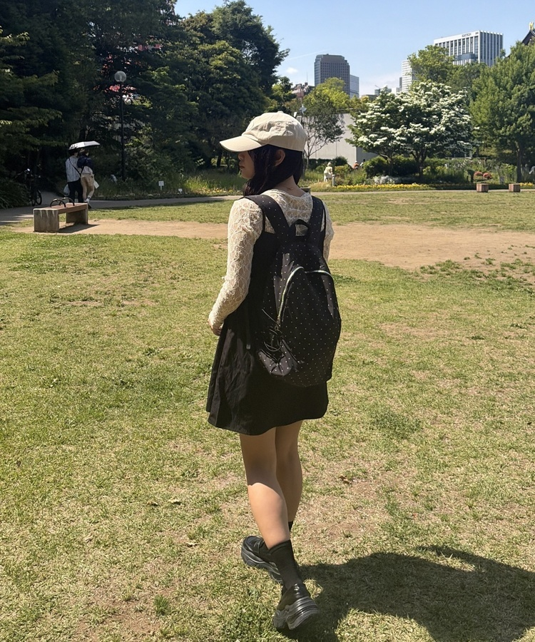 도트 보부상 백팩 블랙