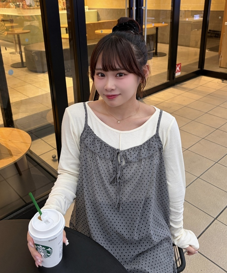 ドットシアーキャミワンピース CHARCOAL