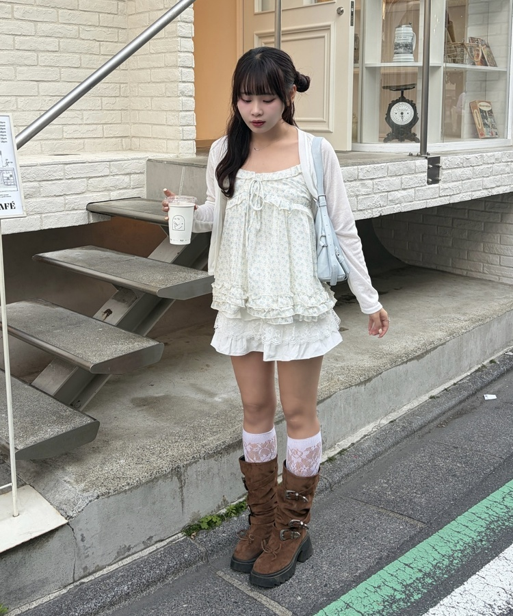 잔꽃 프릴 리본 나시탑 소라