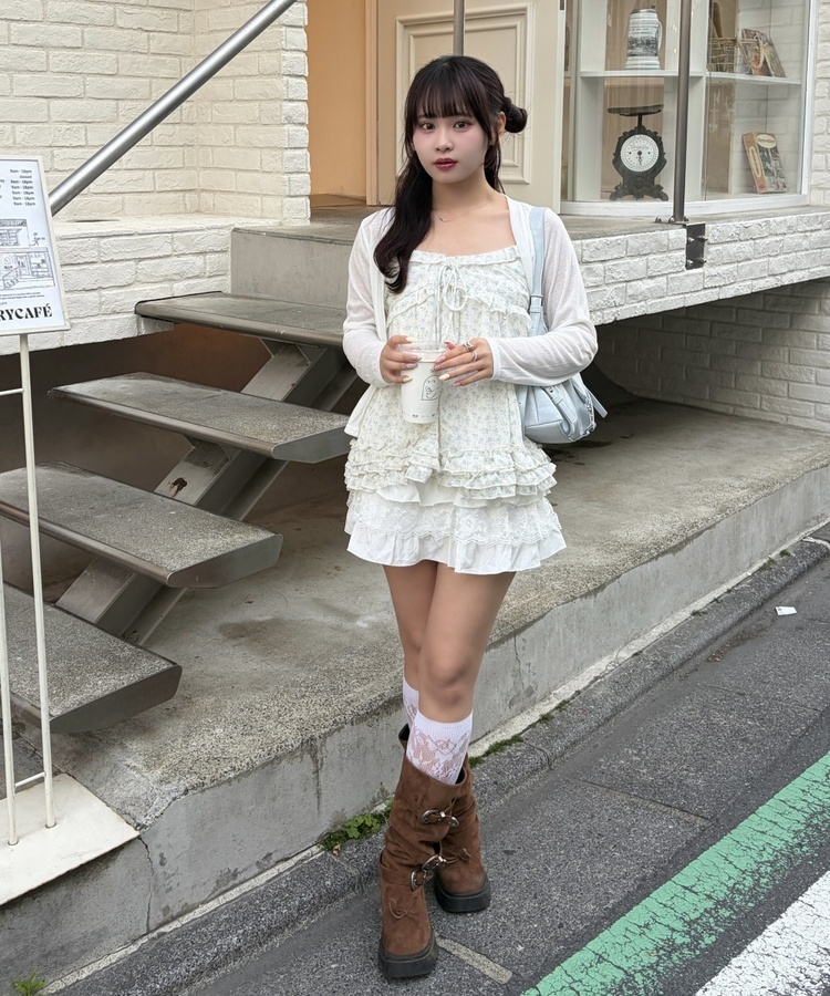 잔꽃 프릴 리본 나시탑 소라
