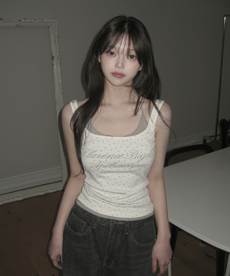 ドットレイヤードキャミソール IVORY