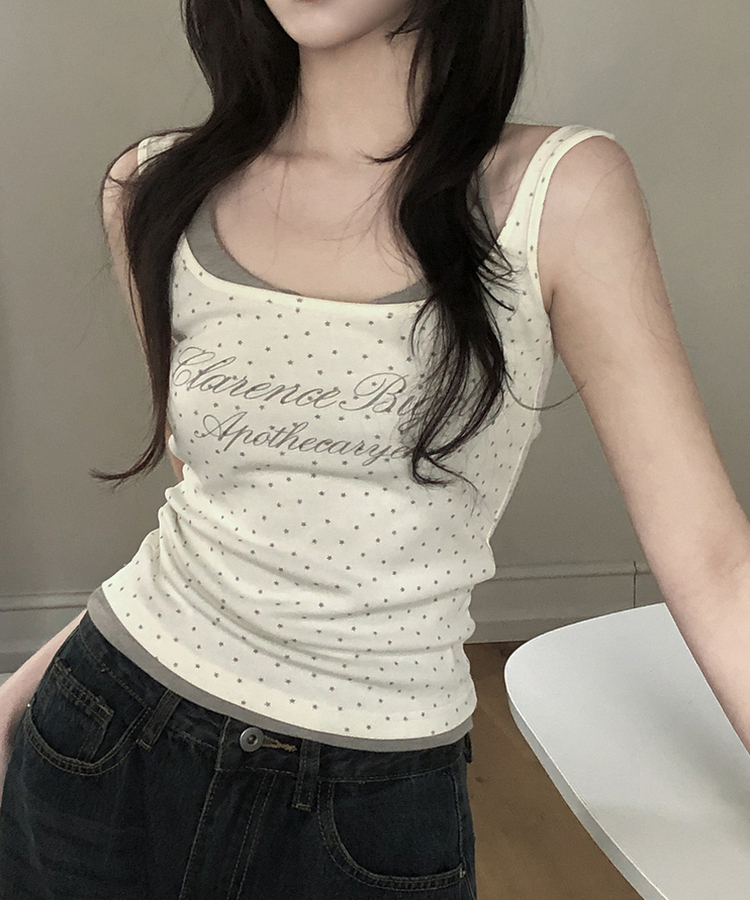 ドットレイヤードキャミソール IVORY