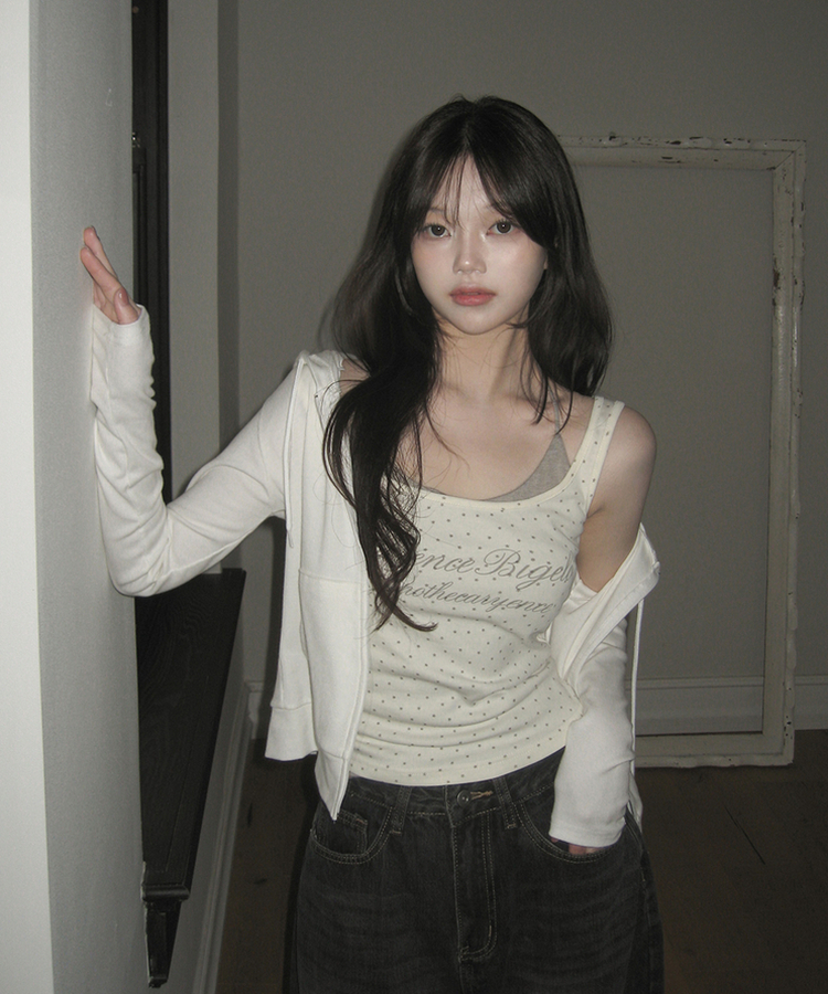 ドットレイヤードキャミソール IVORY