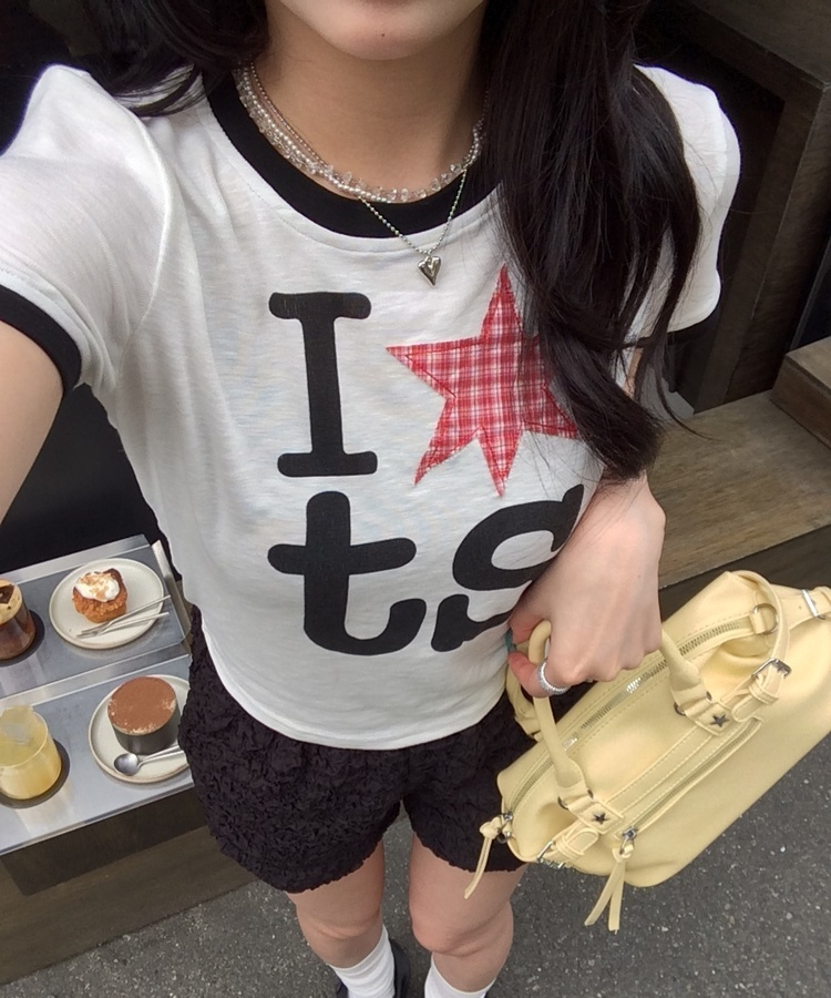 チェックポイントユニークTシャツ IVORY