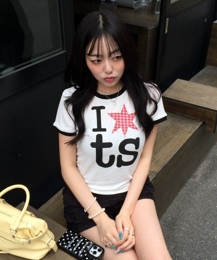 チェックポイントユニークTシャツ IVORY