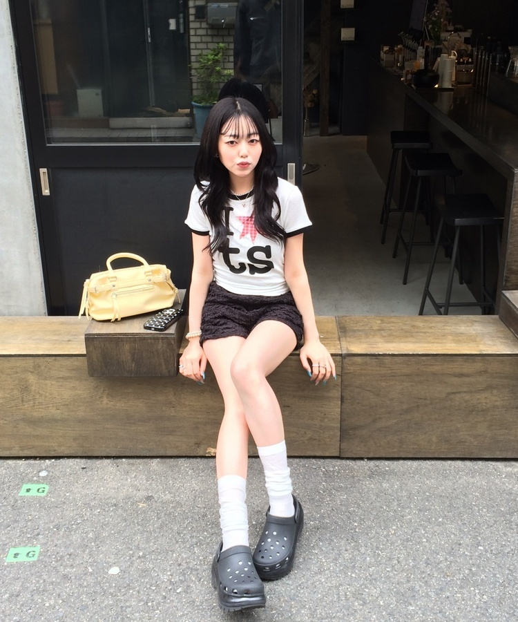 チェックポイントユニークTシャツ IVORY