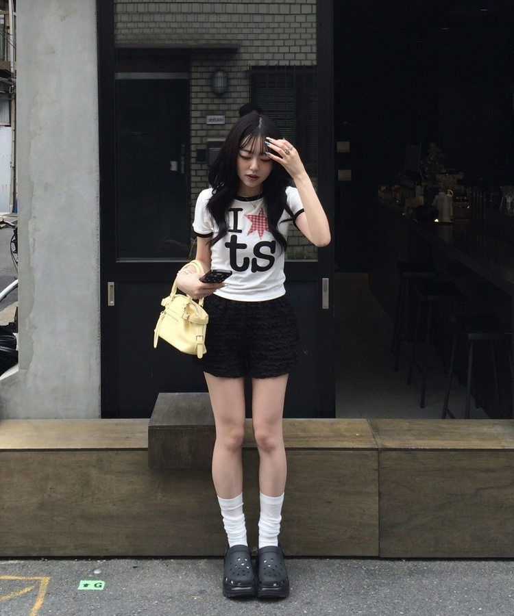 チェックポイントユニークTシャツ IVORY