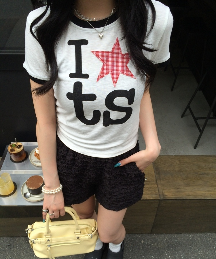 チェックポイントユニークTシャツ IVORY