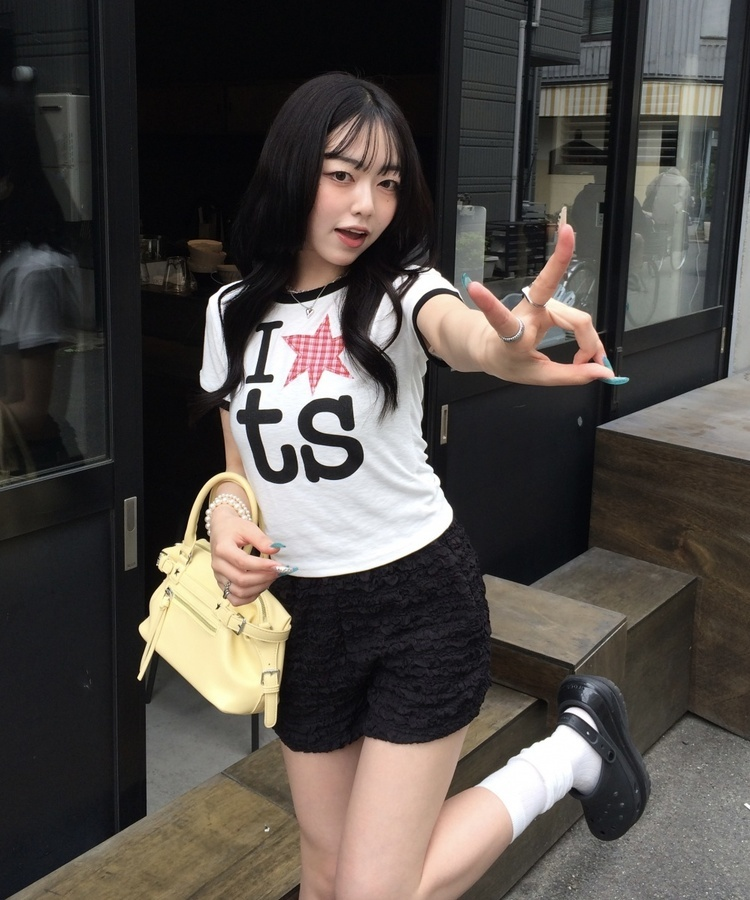 チェックポイントユニークTシャツ IVORY