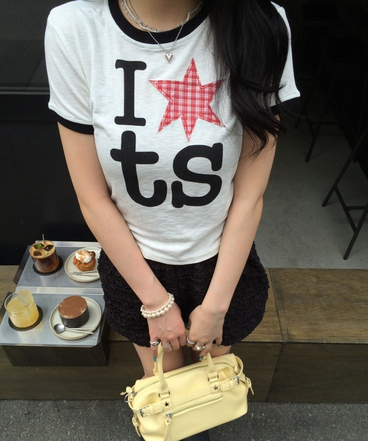 チェックポイントユニークTシャツ IVORY