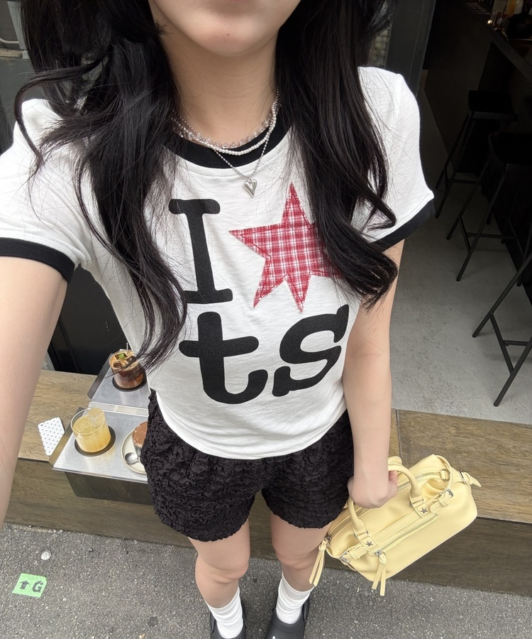 チェックポイントユニークTシャツ IVORY