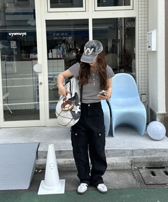 메쉬 스트링 백팩 아이보리