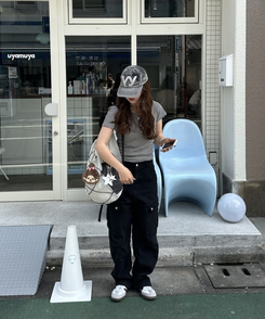 메쉬 스트링 백팩 아이보리