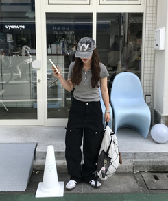 메쉬 스트링 백팩 아이보리