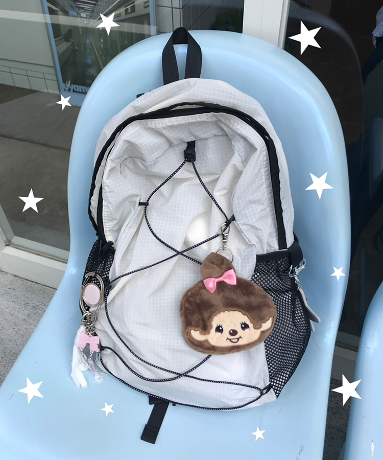 메쉬 스트링 백팩 아이보리