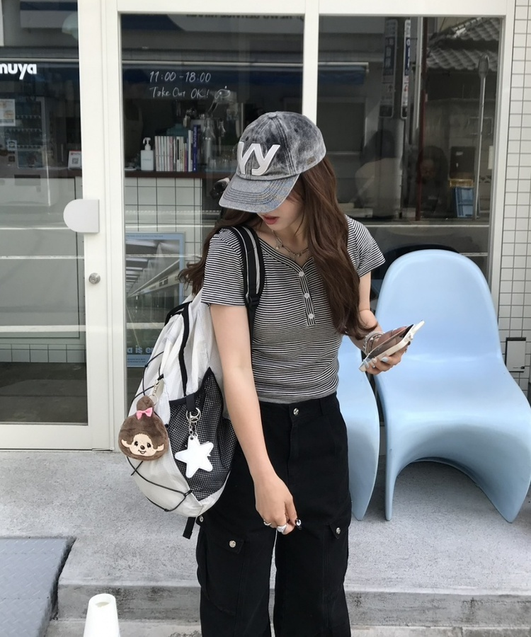 메쉬 스트링 백팩 아이보리