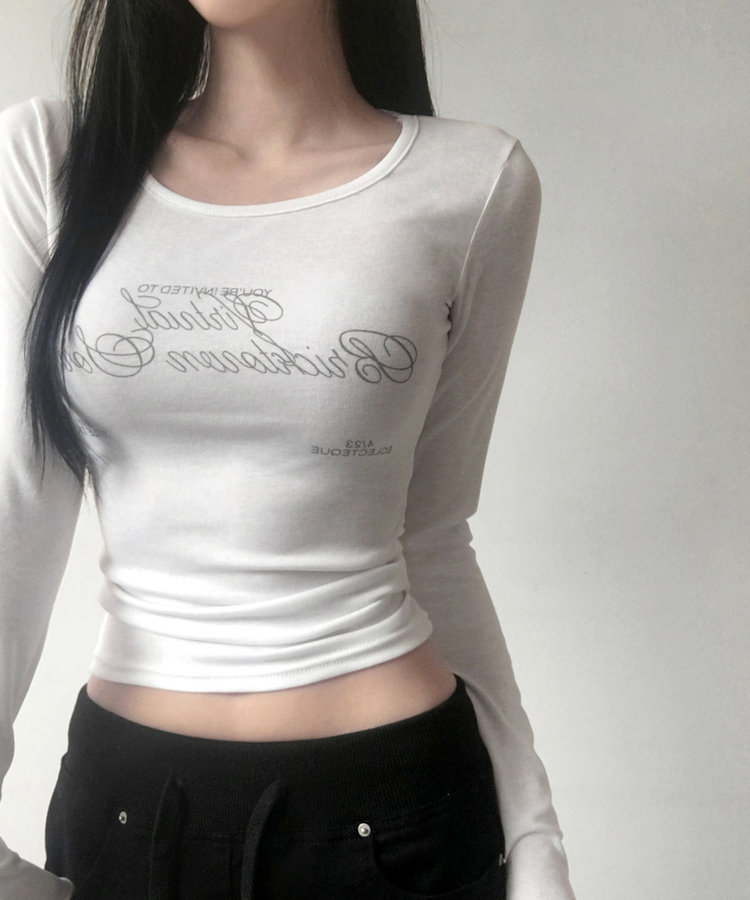 리에트 레터링 긴팔 티셔츠 슬림핏 유넥 롱슬리브 여리 힙무드 스판 레이어드 얇은 티 데일리룩 간절기템 사계절템 봄 티셔츠 아이보리