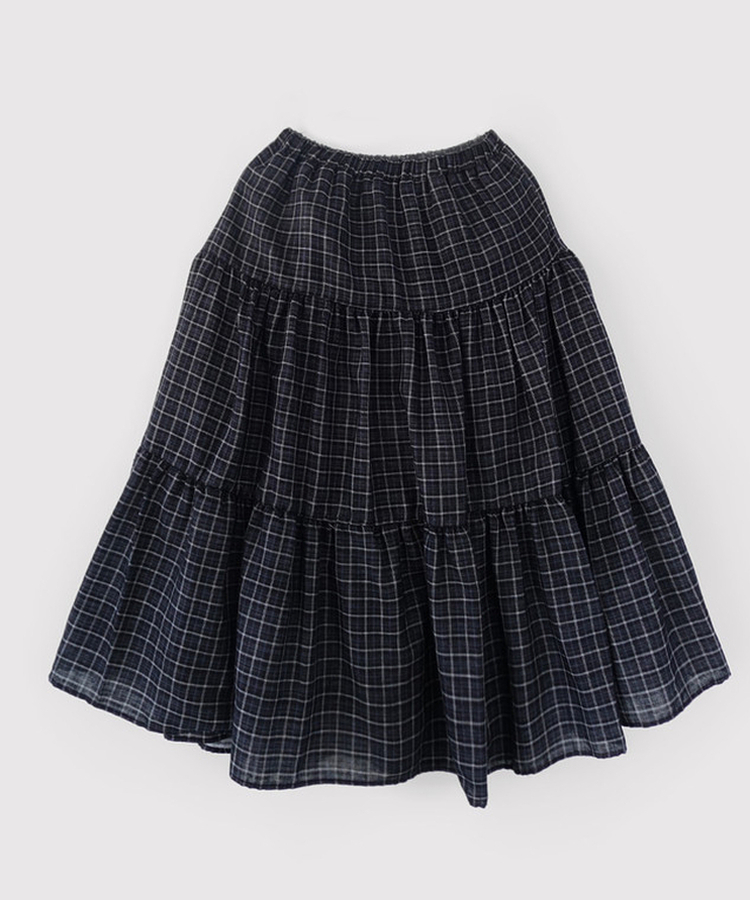 チェックミディスカート