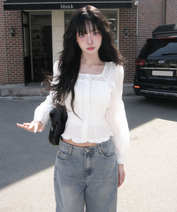 スクエアブラウス IVORY