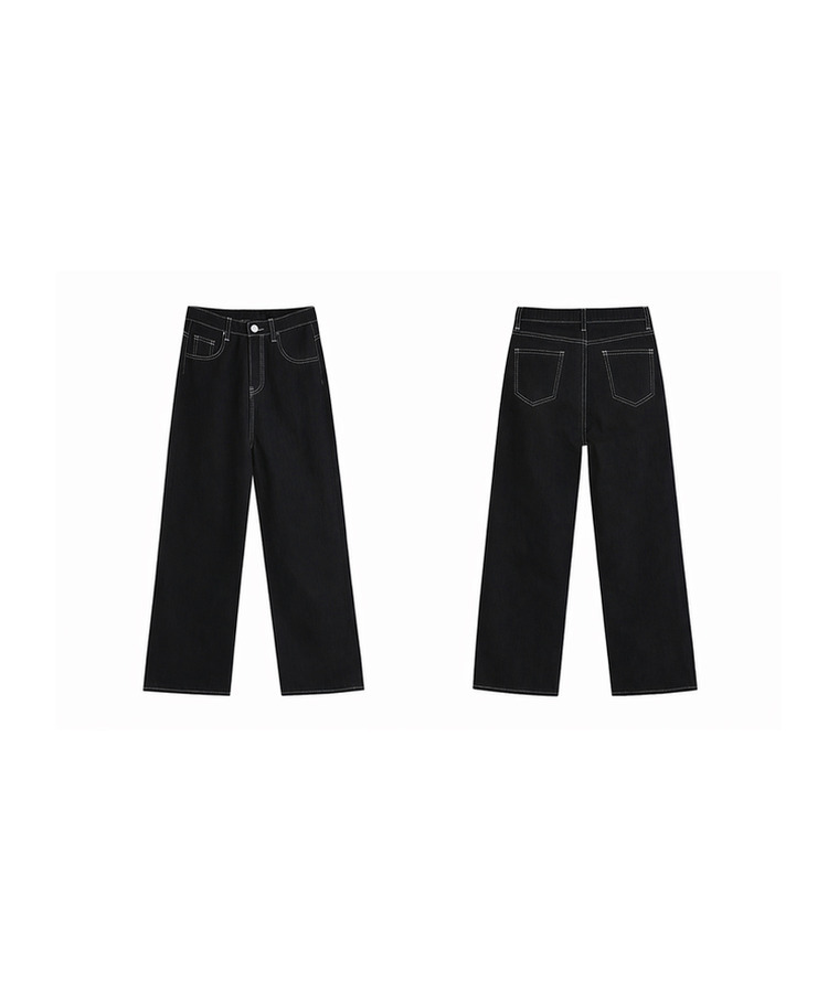 ステッチストレートワイドパンツ