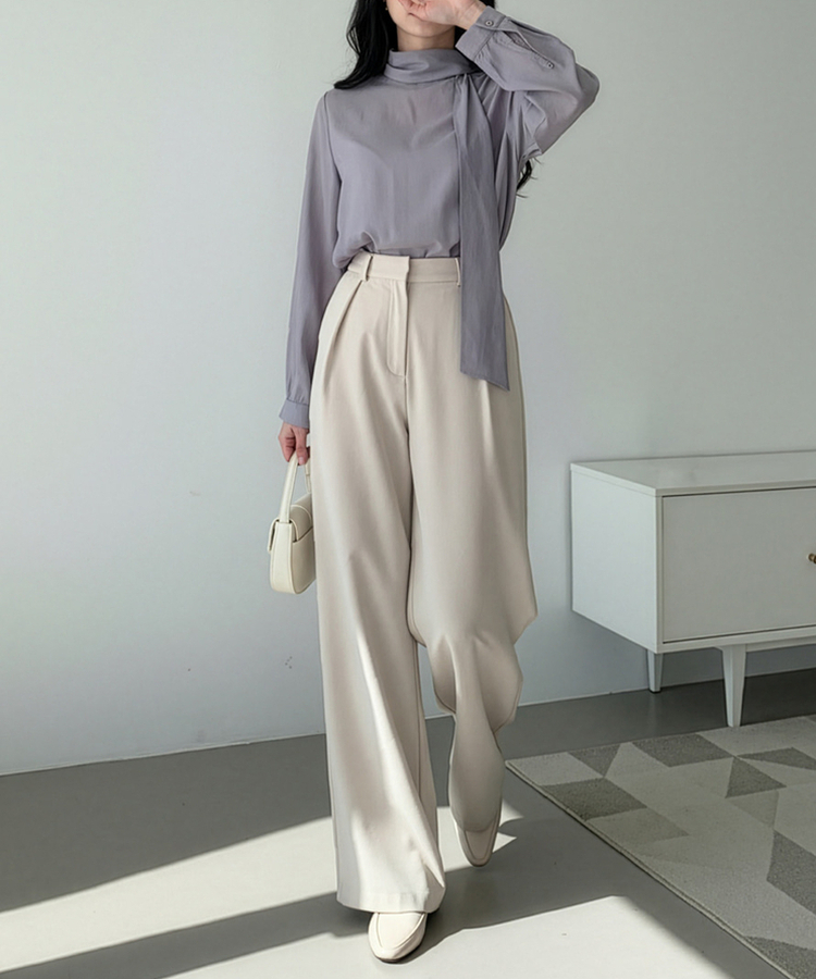 ワイドバンドスラックス BEIGE