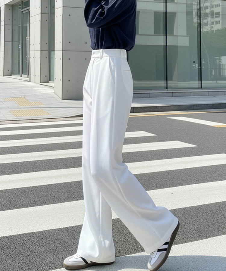 ワイドバンドスラックス WHITE