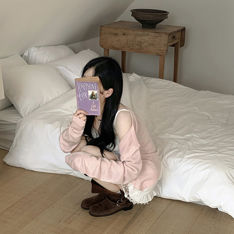 햇빛차단 레이스패치 썸머 라운드 핑크 파스텔 시스루 여름가디건 팔뚝살커버 벚꽃룩 핑크