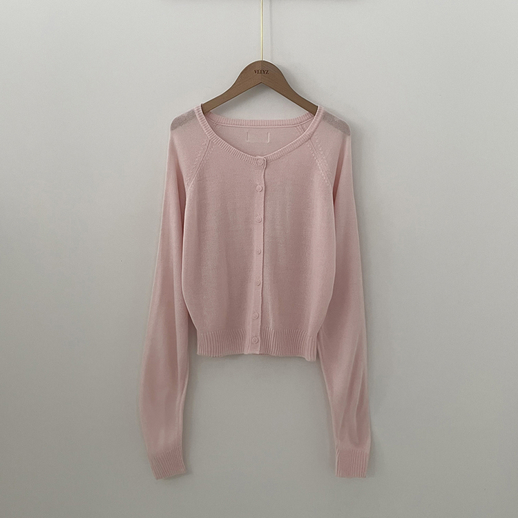 햇빛차단 레이스패치 썸머 라운드 핑크 파스텔 시스루 여름가디건 팔뚝살커버 벚꽃룩