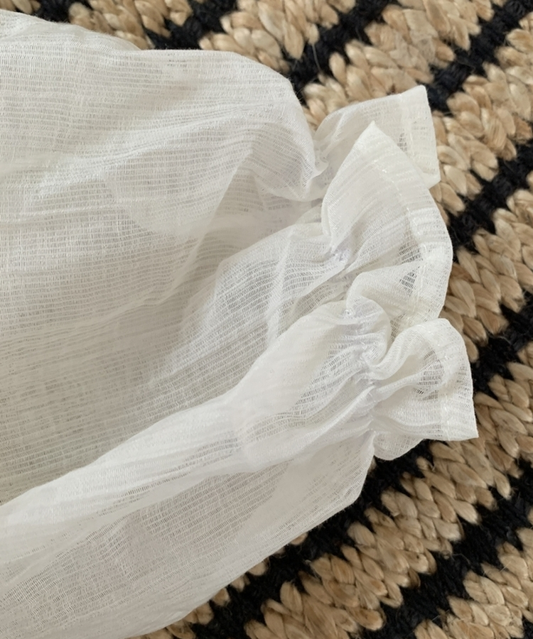 リボンシャーリングフレアブラウス