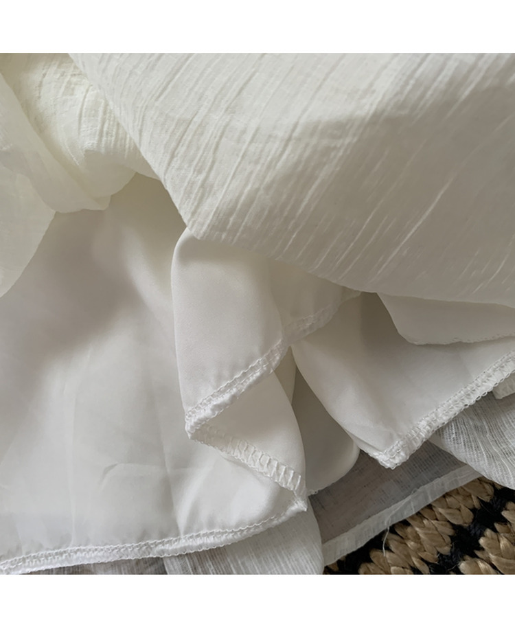 リボンシャーリングフレアブラウス