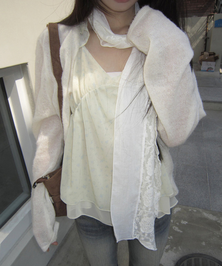 ローズシースルーレーススカーフ IVORY